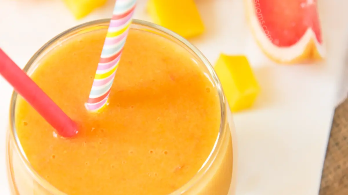 Image showing Mango Grapefruit and banana smoothie 