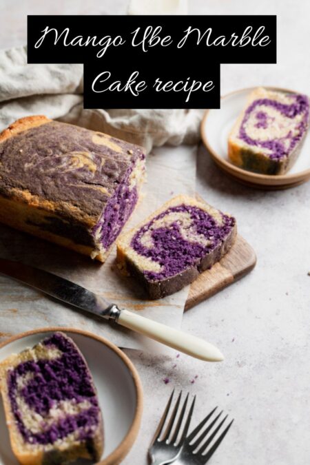 Image showing Mango Ube Marble Cake recipe