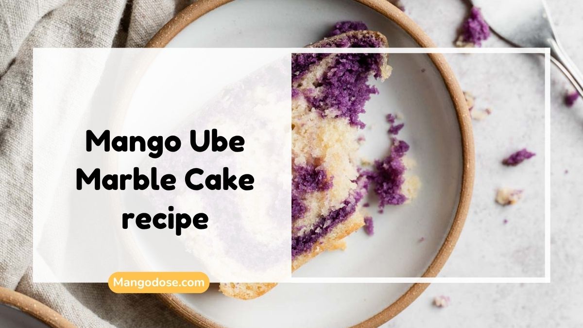 Image showing Mango Ube Marble Cake recipe