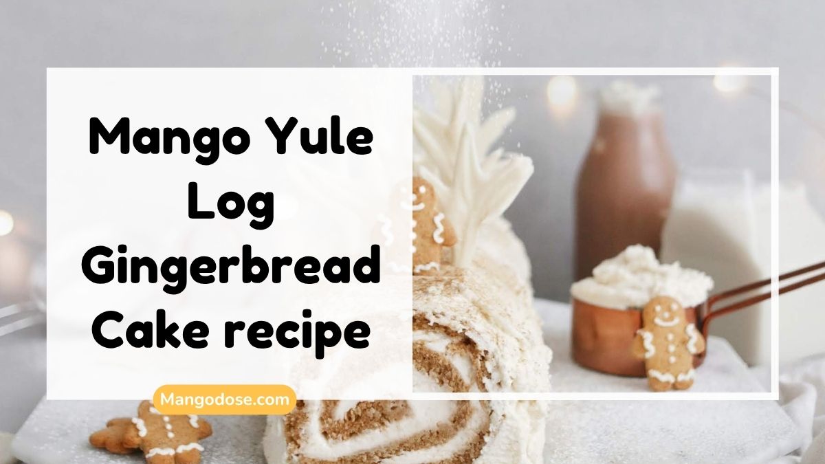 Image showing Mango Yule Log Gingerbread Cake recipe