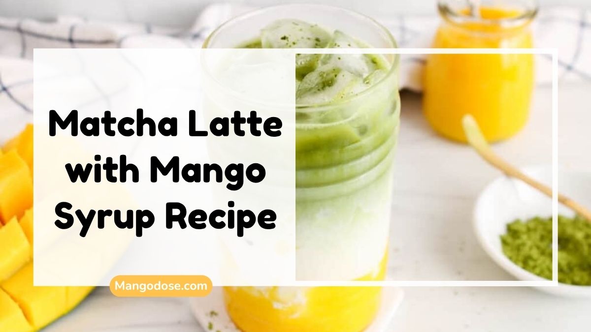 Image showing Matcha Latte with Mango Syrup Recipe