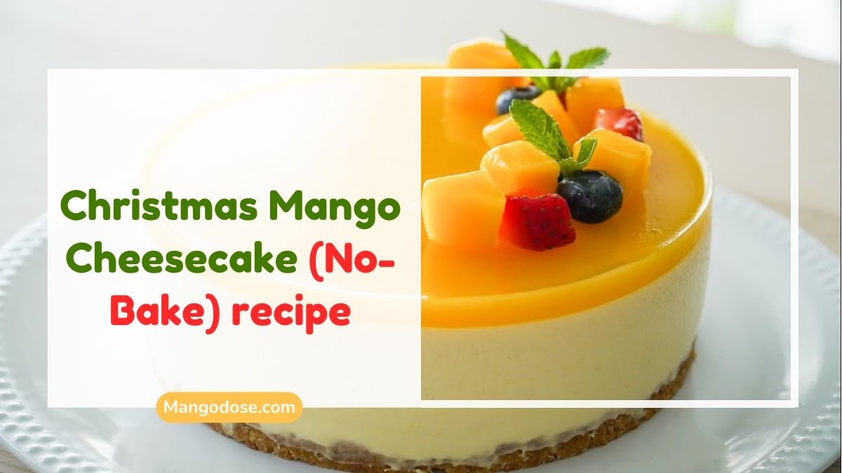 Image showing Christmas Mango Cheesecake (No-Bake) recipe