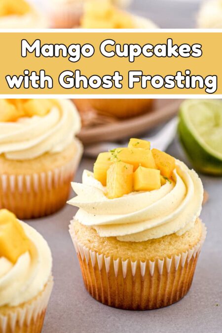 Image showing . Mango Cupcakes with Ghost Frosting