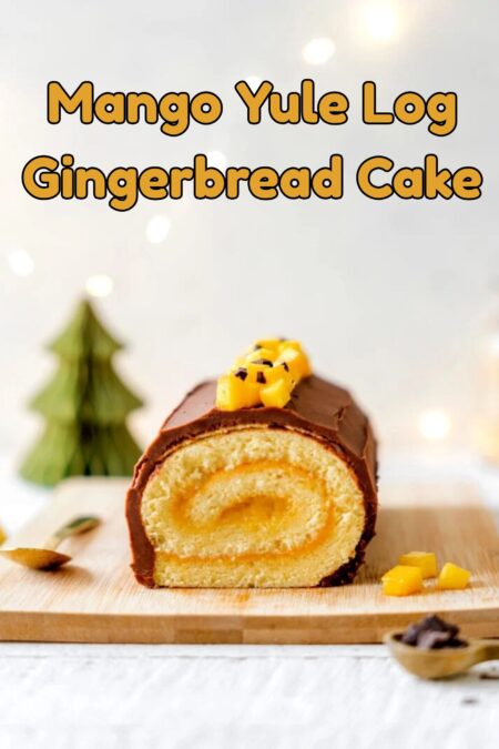 Image showing  Mango Yule Log Gingerbread Cake