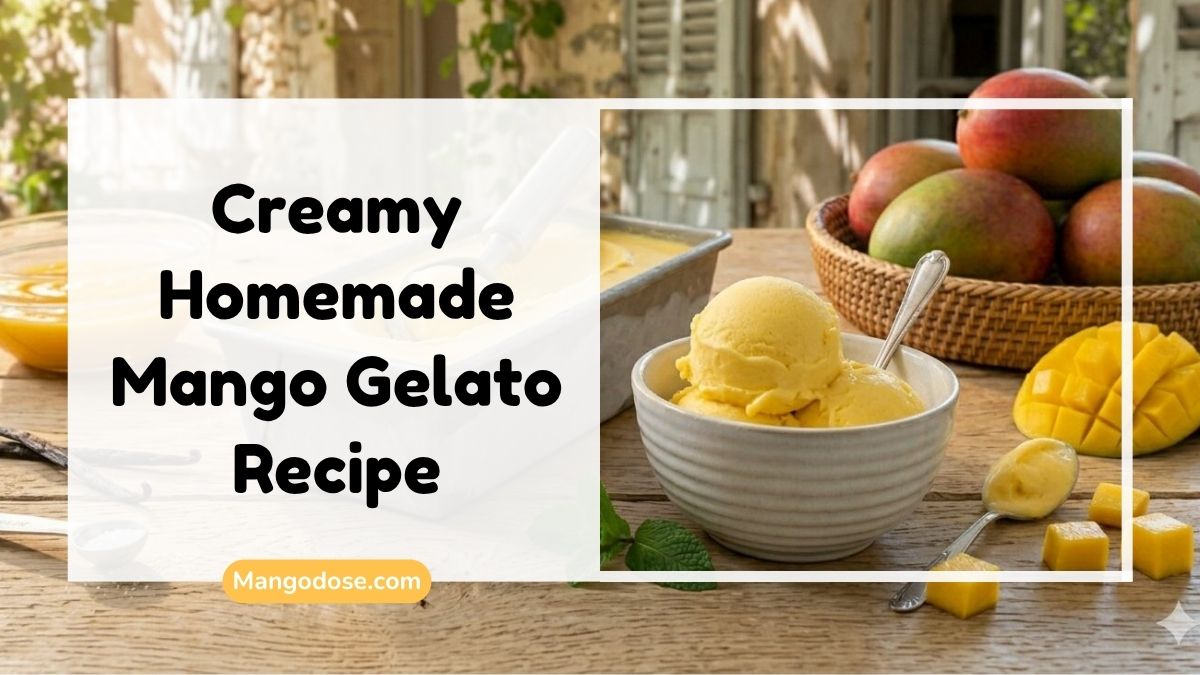 Image showing Creamy Homemade Mango Gelato Recipe