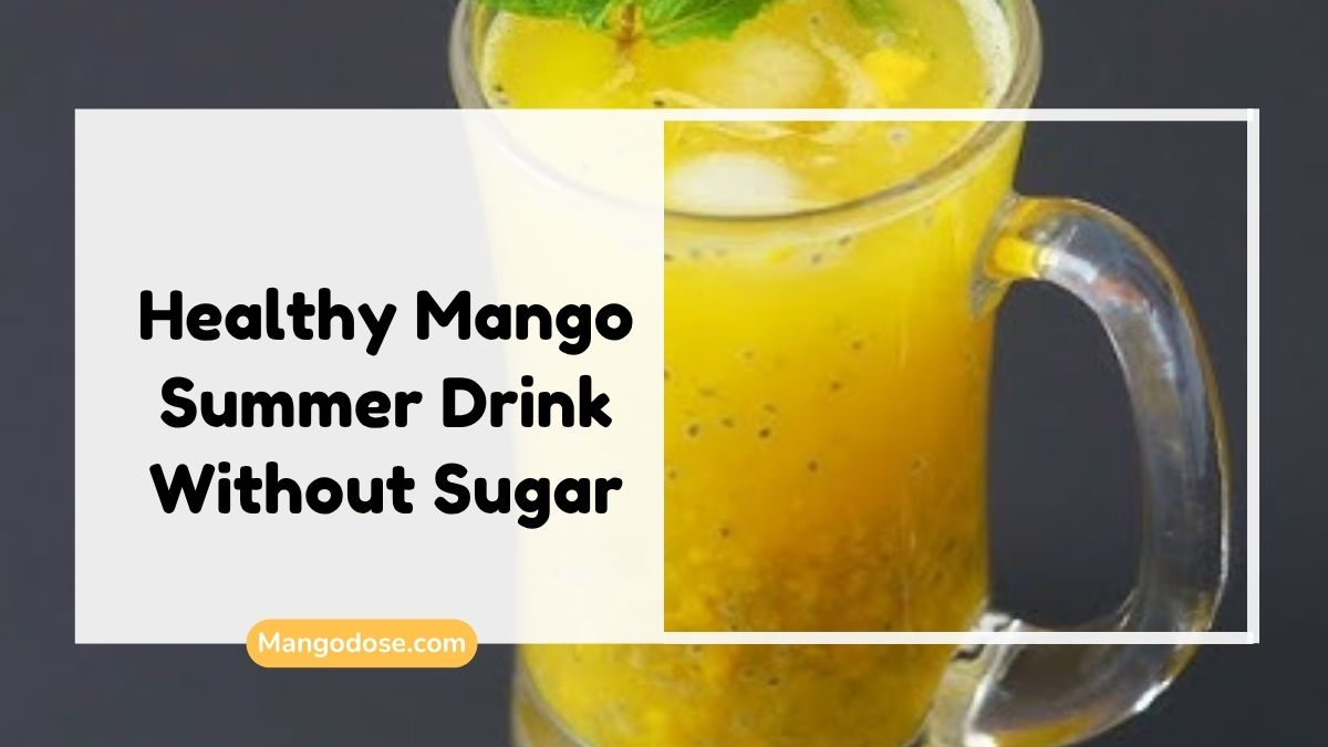 Image showing Healthy Mango Summer Drink Without Sugar