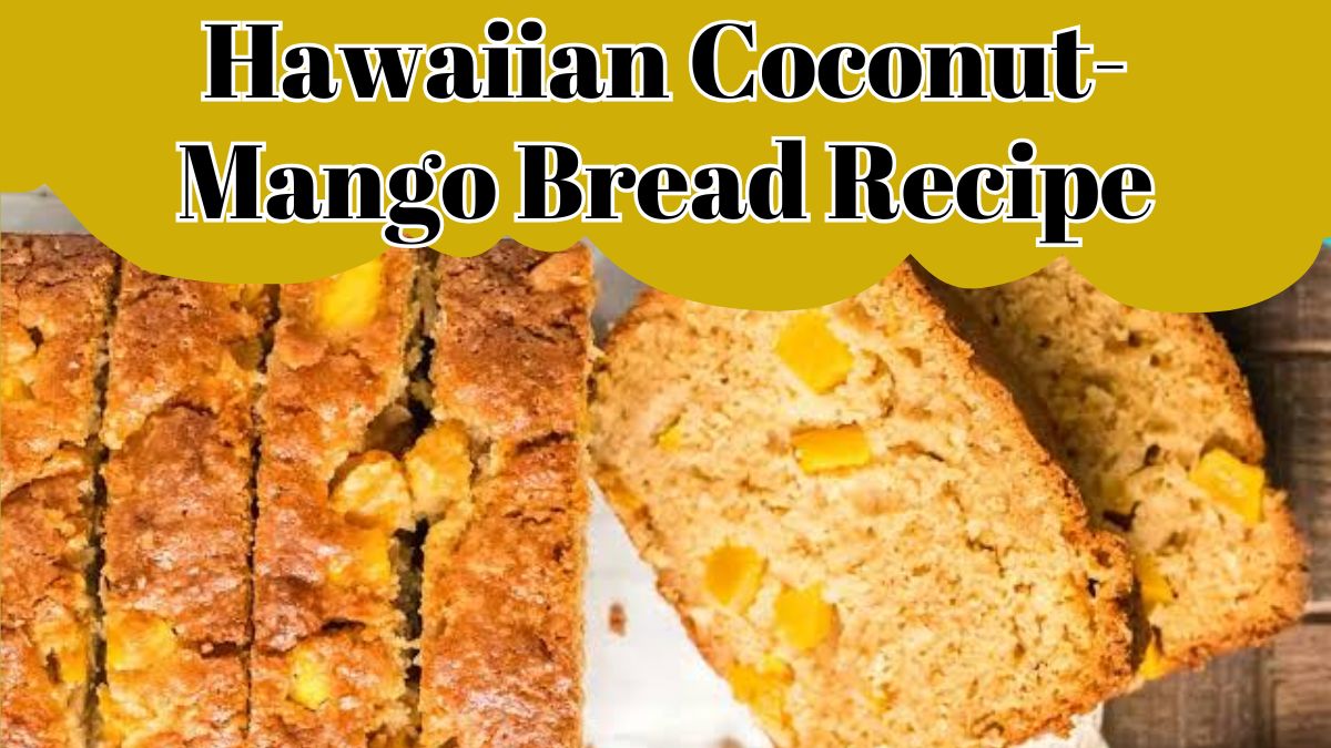 Hawaiian Coconut-Mango Bread Recipe featuring moist mango bread with shredded coconut