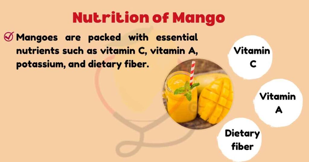 Image sowing Nutritional Value of mango shake