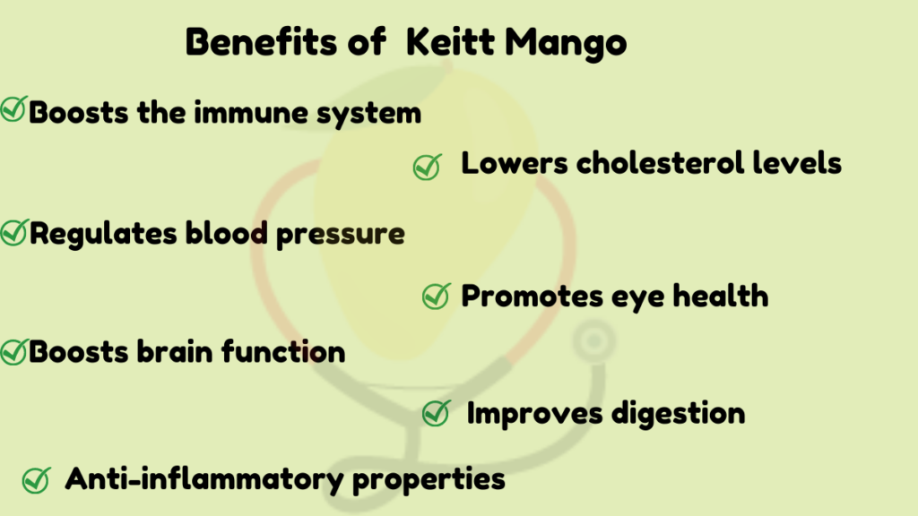 Image showing the health benefits of Keitt Mango