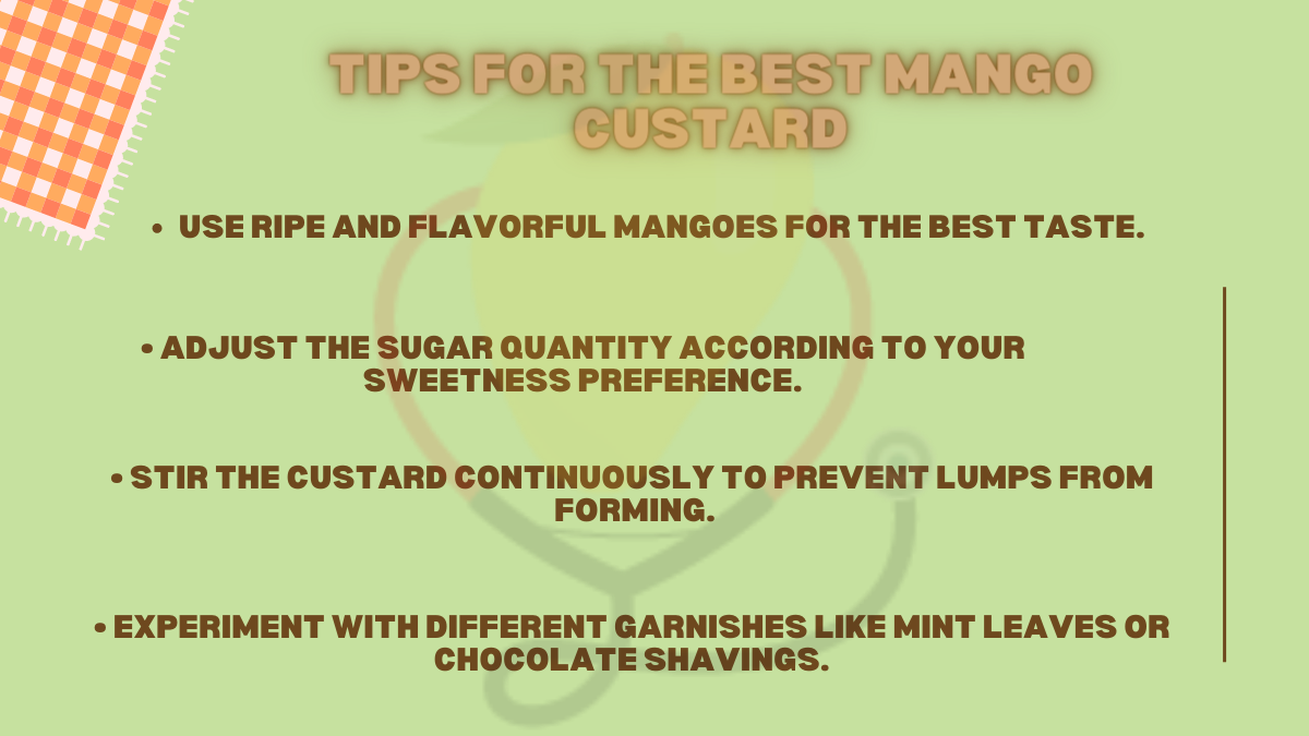 Image showing the Tips for the Best Mango Custard