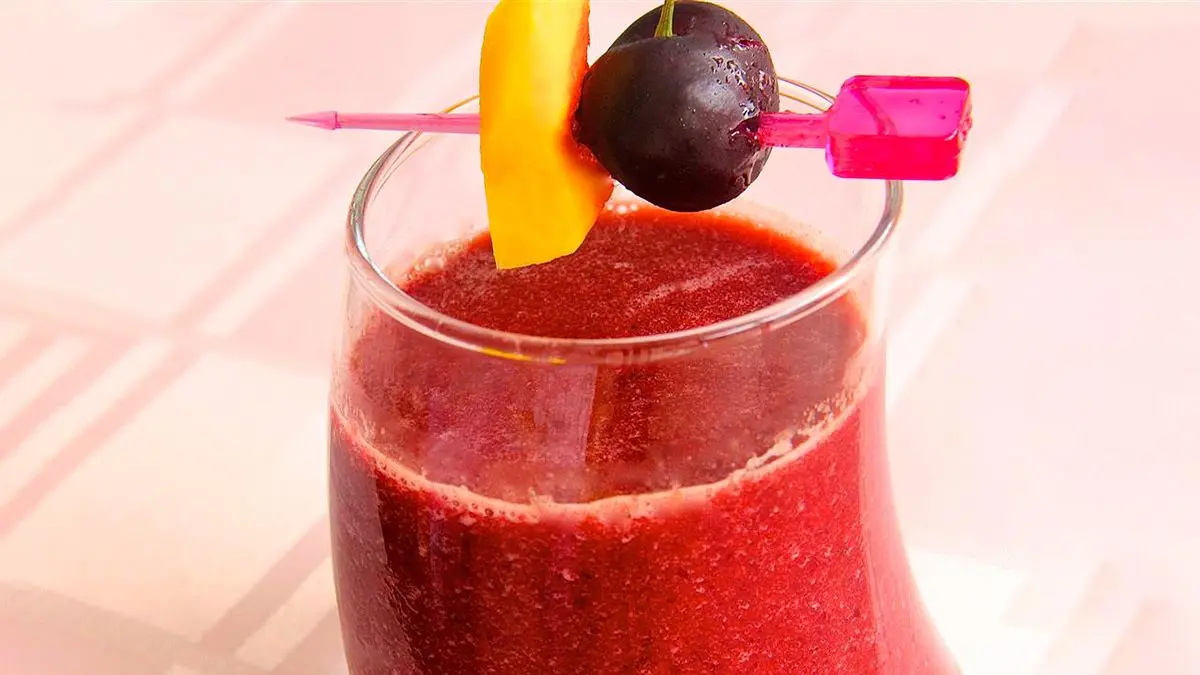 Image showing Mango cherry smoothie 