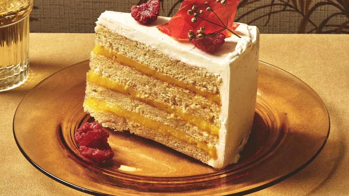 Image showing Vanilla Layer Cake With Mango Curd